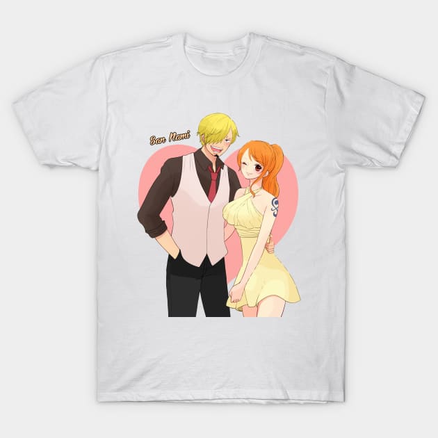 Nami x Sanji One Piece T-Shirt by KDungUniversal